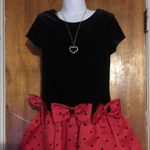 Red/ Black Bonnie Jean sued style dress Sz:6x